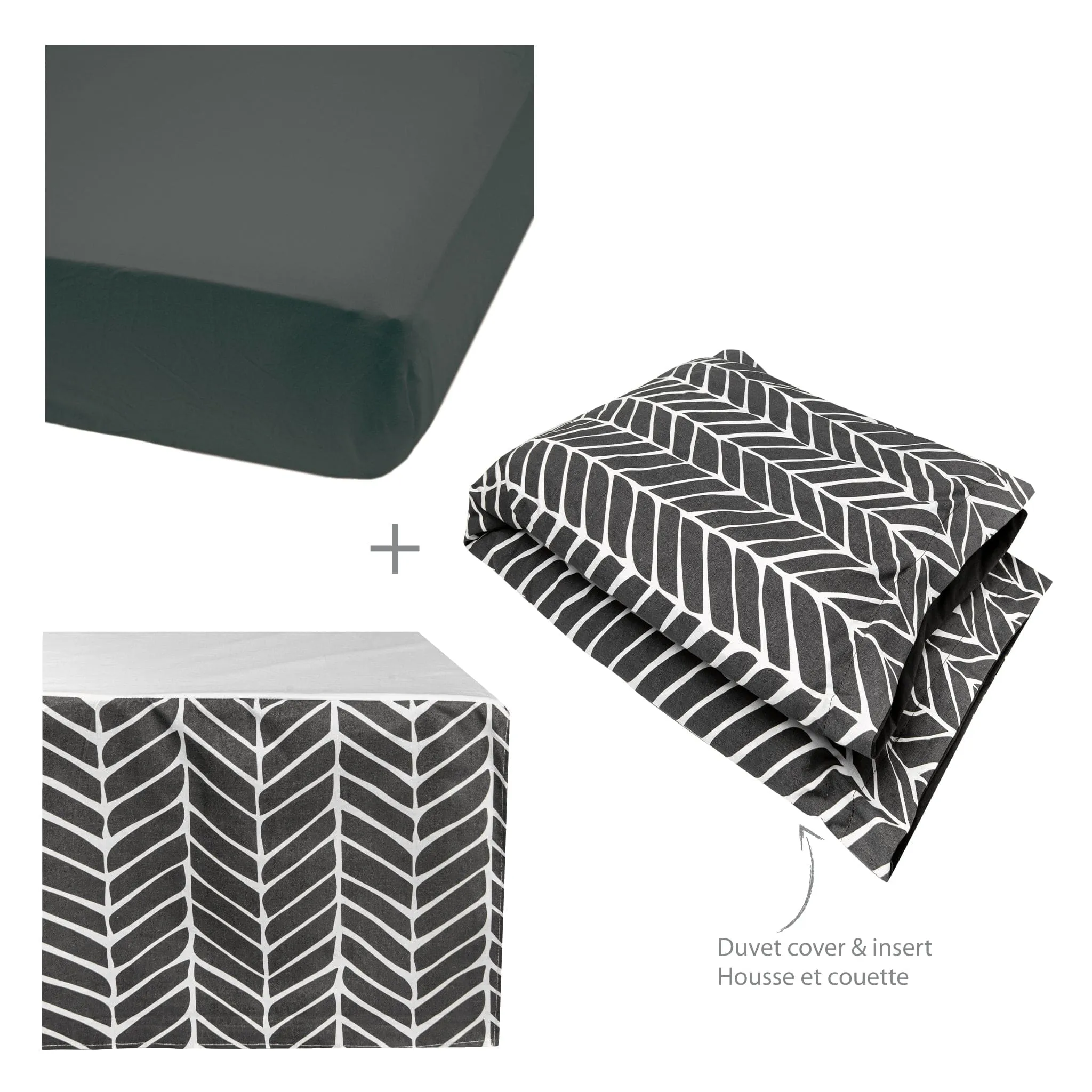 4 pieces crib set - Chevron