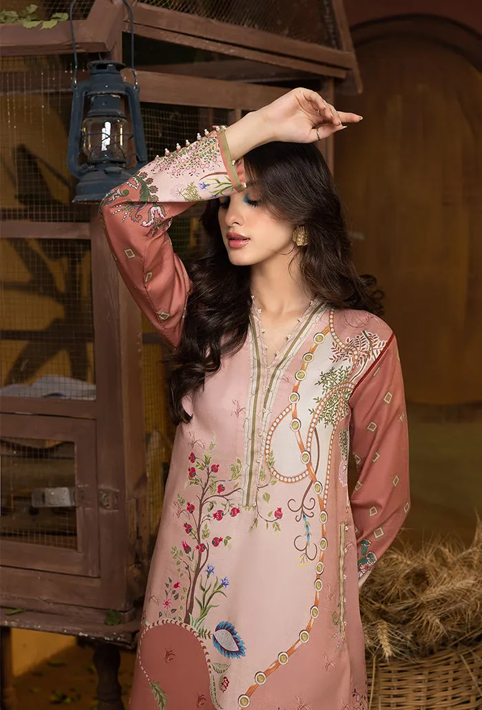 A La Mode by Humdum Unstitched Printed Lawn 2 Piece Suit AM-09