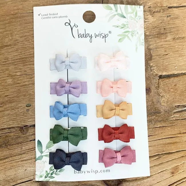 Baby Wisp Tuxedo Bow Snap Clips 10pk - Tomorrow