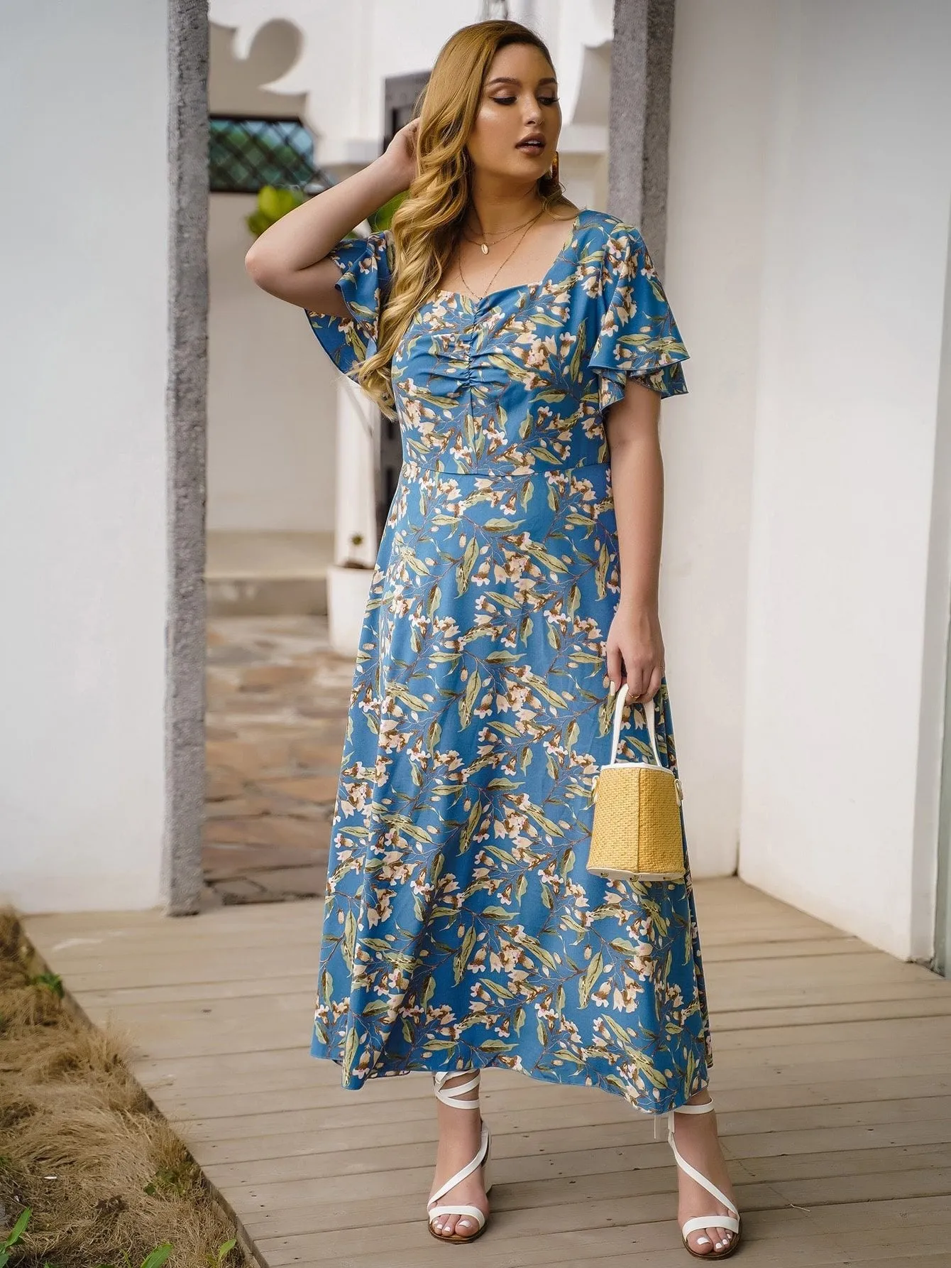 BerriesJam - 2024 Plus Size Floral Print Summer Party Beach Dress