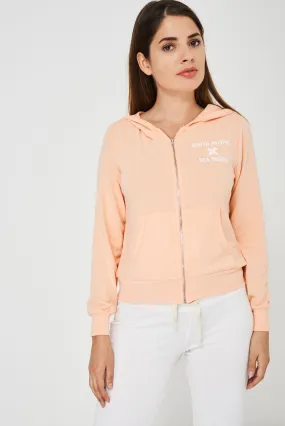 BIK BOK Zip Hoodie in Peach