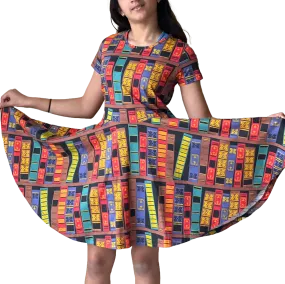 Book Spines Kids Twirl Dress [FINAL SALE]