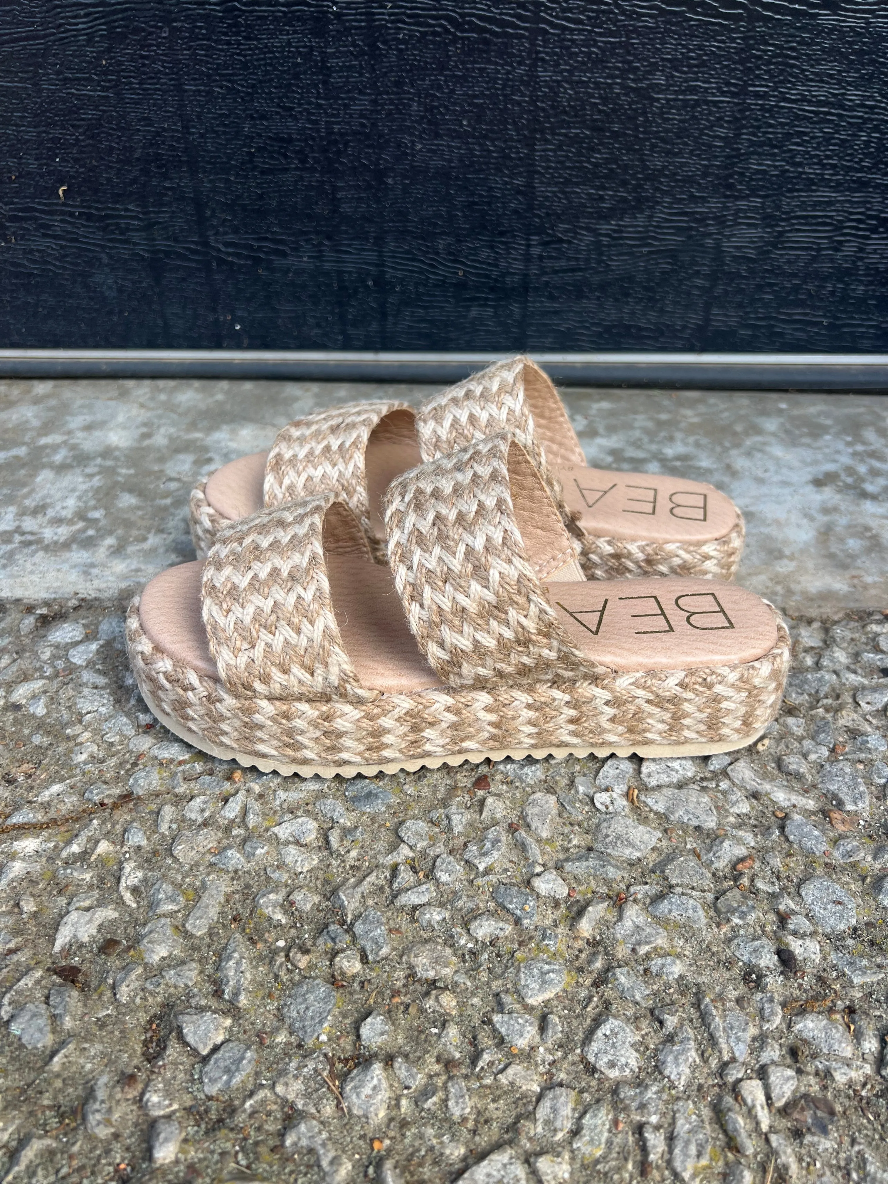 Borderline Platform Sandal in Natural Multi