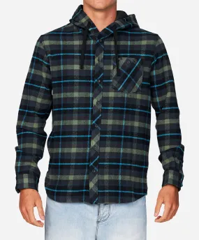 Clayton Hooded Flannel - Graphite