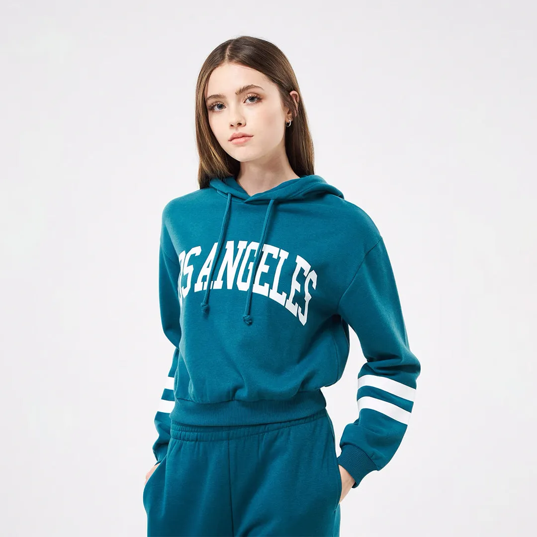 College-Style Lettering  Hooded Sweatshirt