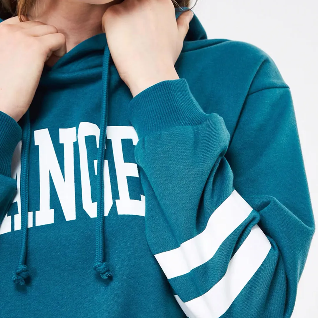 College-Style Lettering  Hooded Sweatshirt