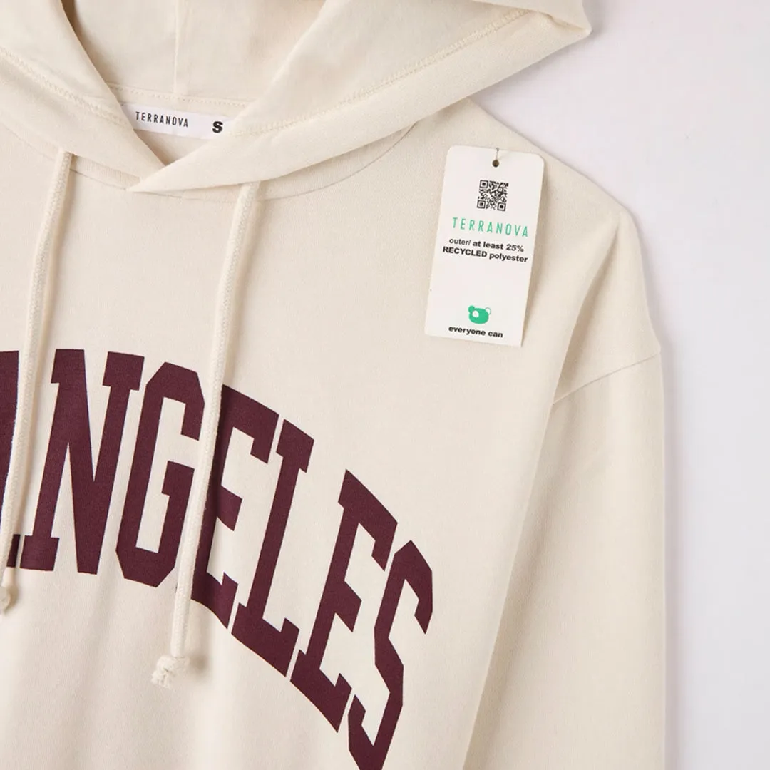 College-Style Lettering  Hooded Sweatshirt