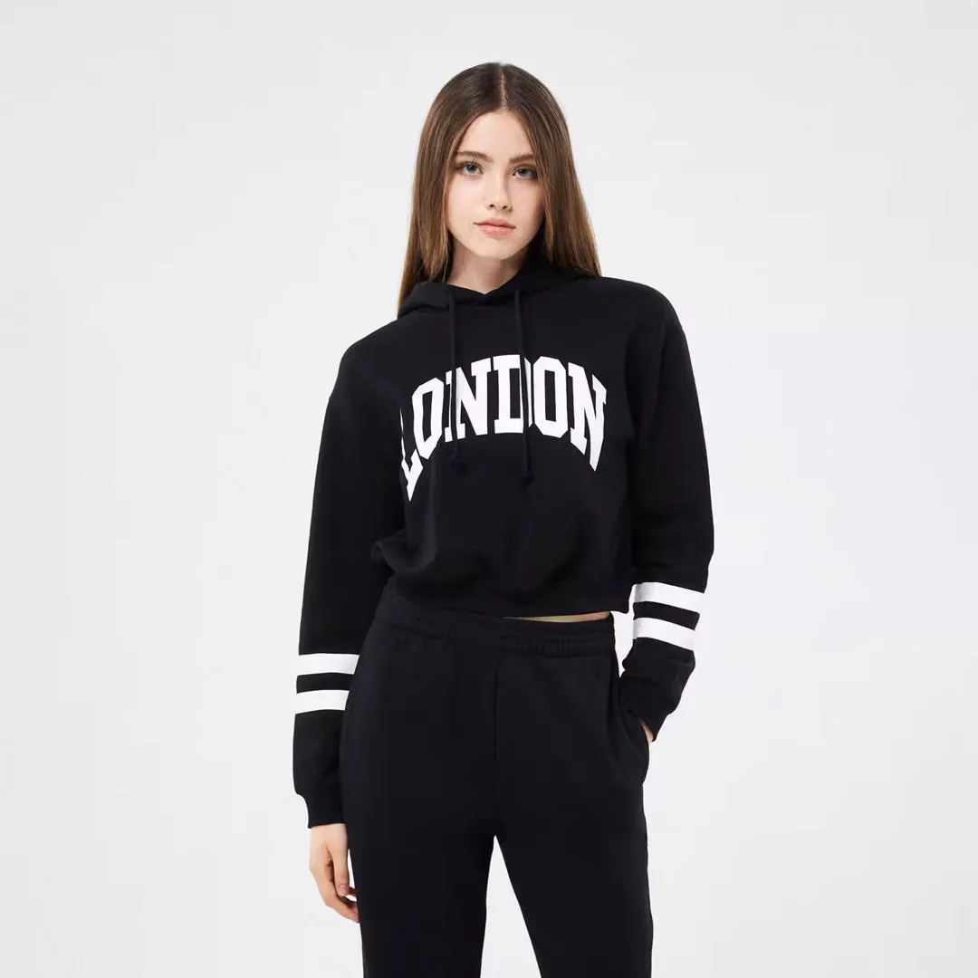 College-Style Lettering  Hooded Sweatshirt