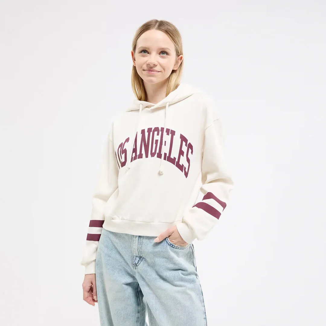 College-Style Lettering  Hooded Sweatshirt