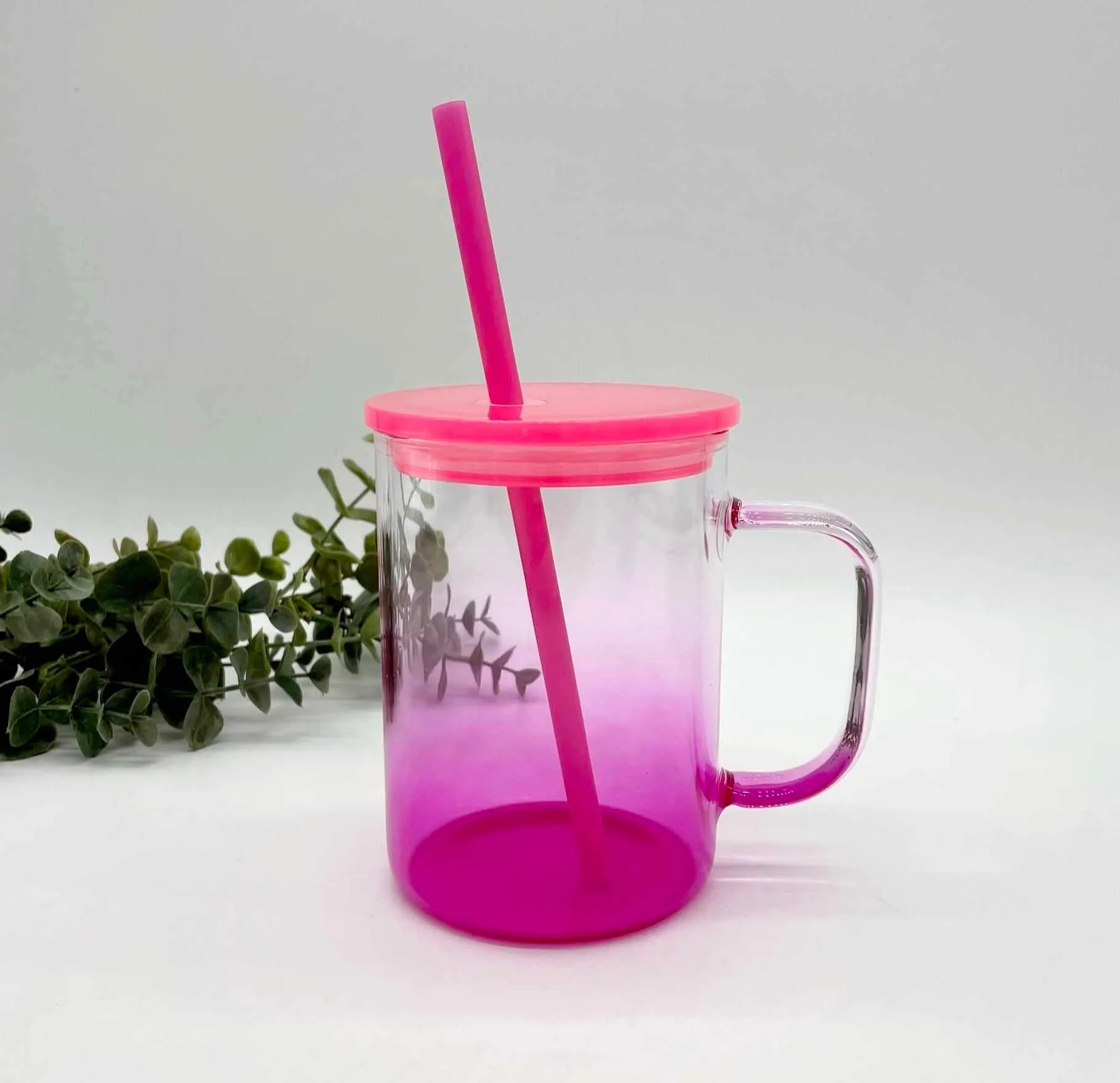 Coloured Ombre Glass Sublimation 17oz Mug with Handle