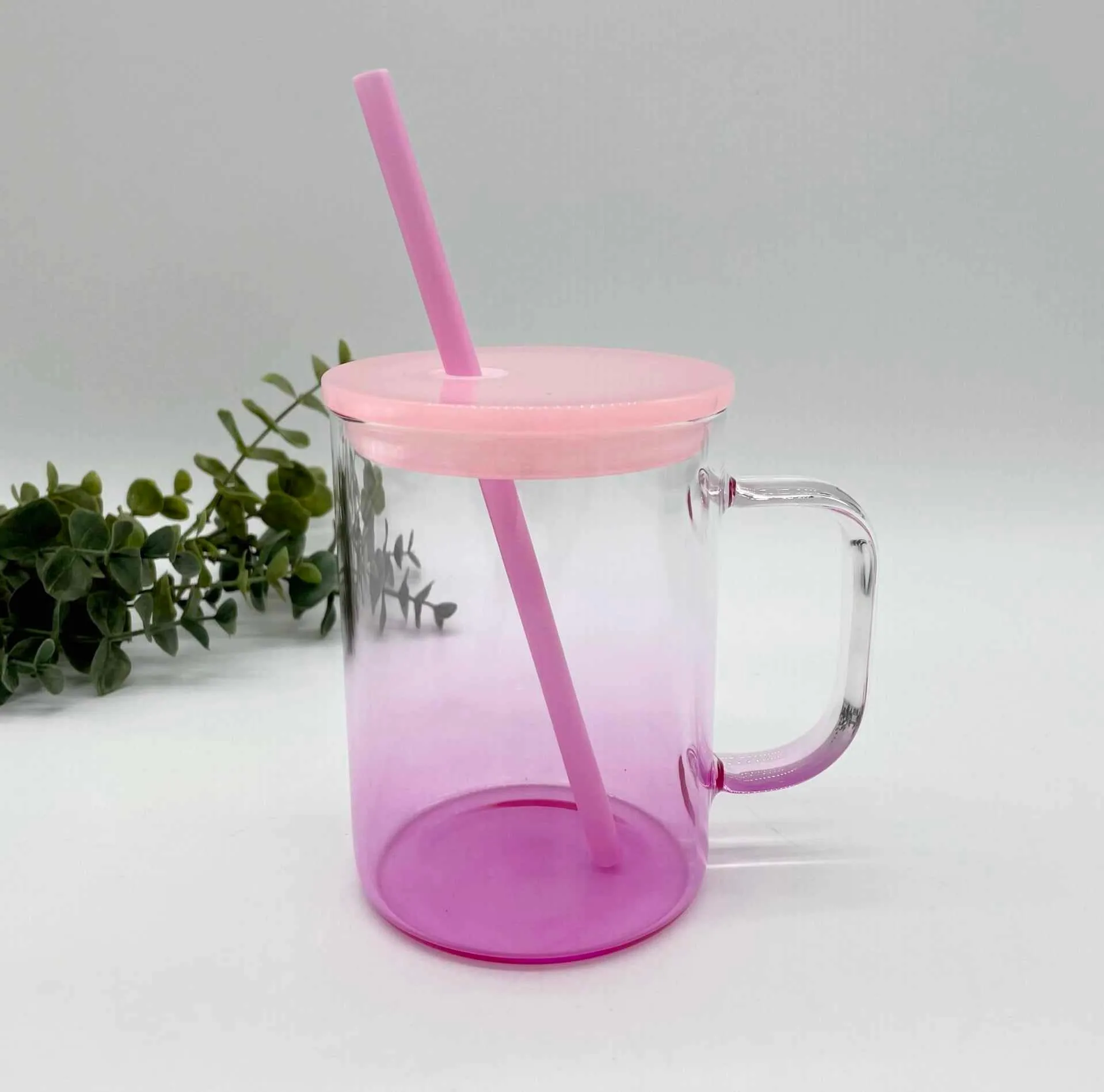 Coloured Ombre Glass Sublimation 17oz Mug with Handle