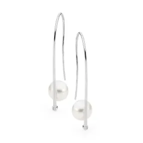 Contemporary Australian Pearl and Diamond Earrings