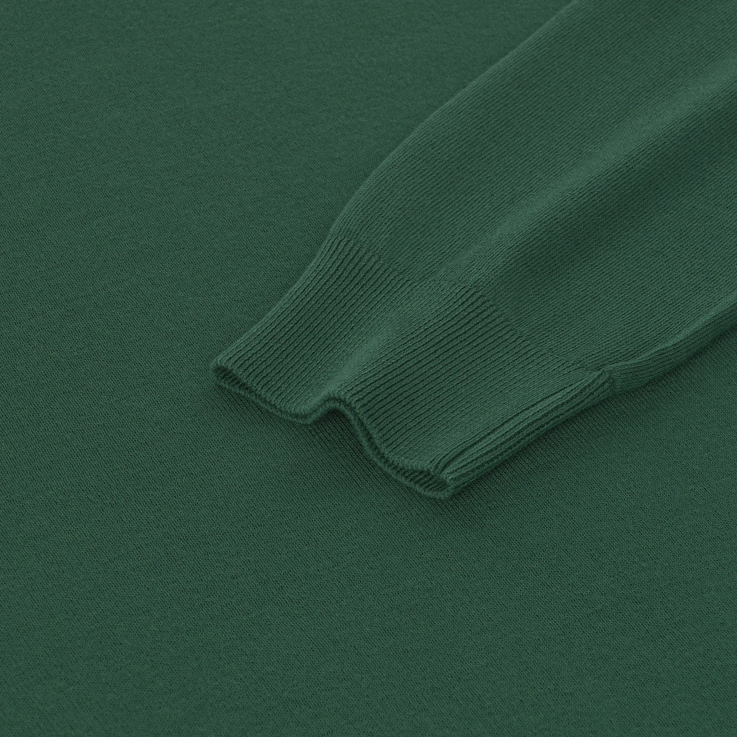 Cotton Crew-Neck Sweater in Dark Green