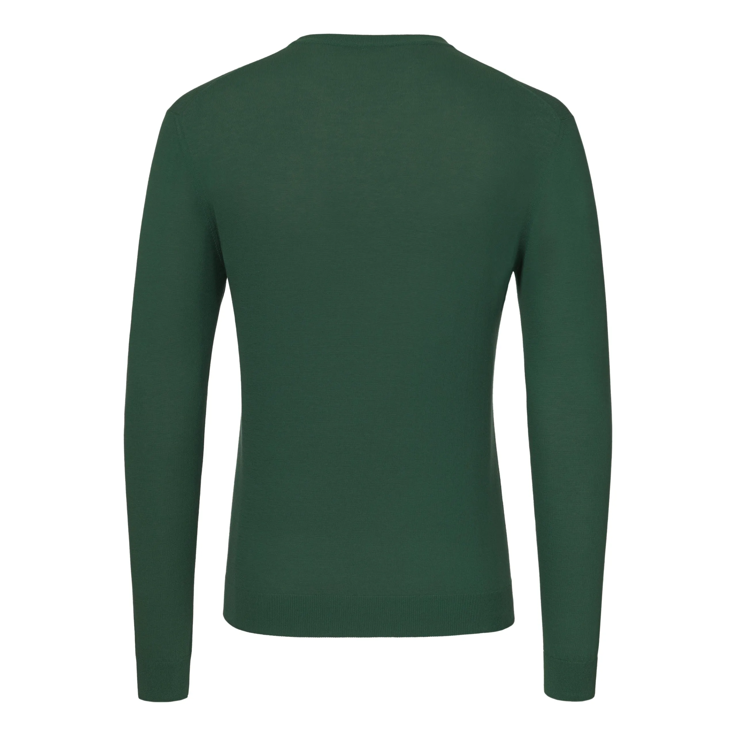 Cotton Crew-Neck Sweater in Dark Green