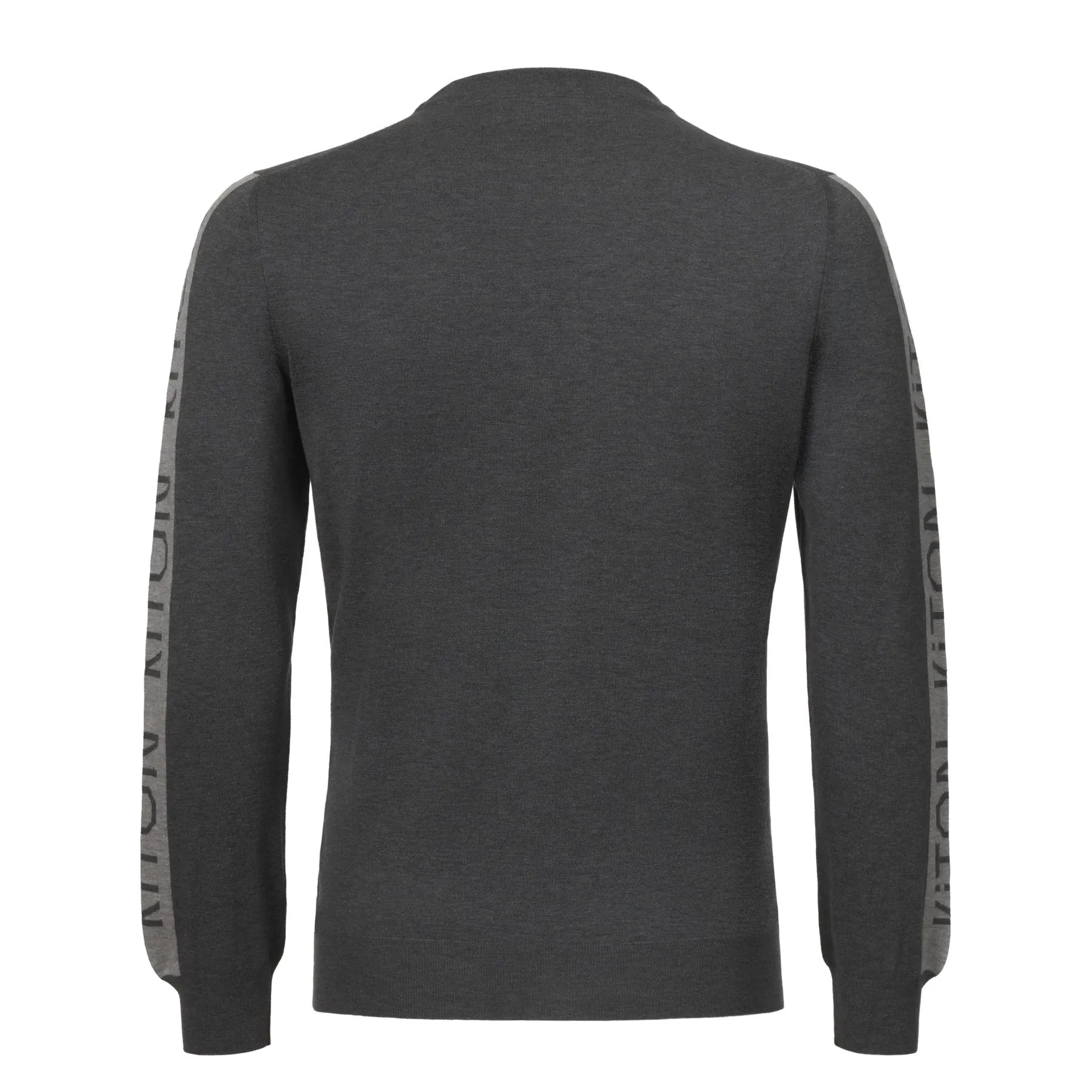 Crew-Neck Logo-Print Jersey Sweater in Grey