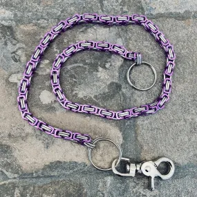 Daytona - Purple & Silver - Wallet Chain Deluxe - 1/4 inch wide