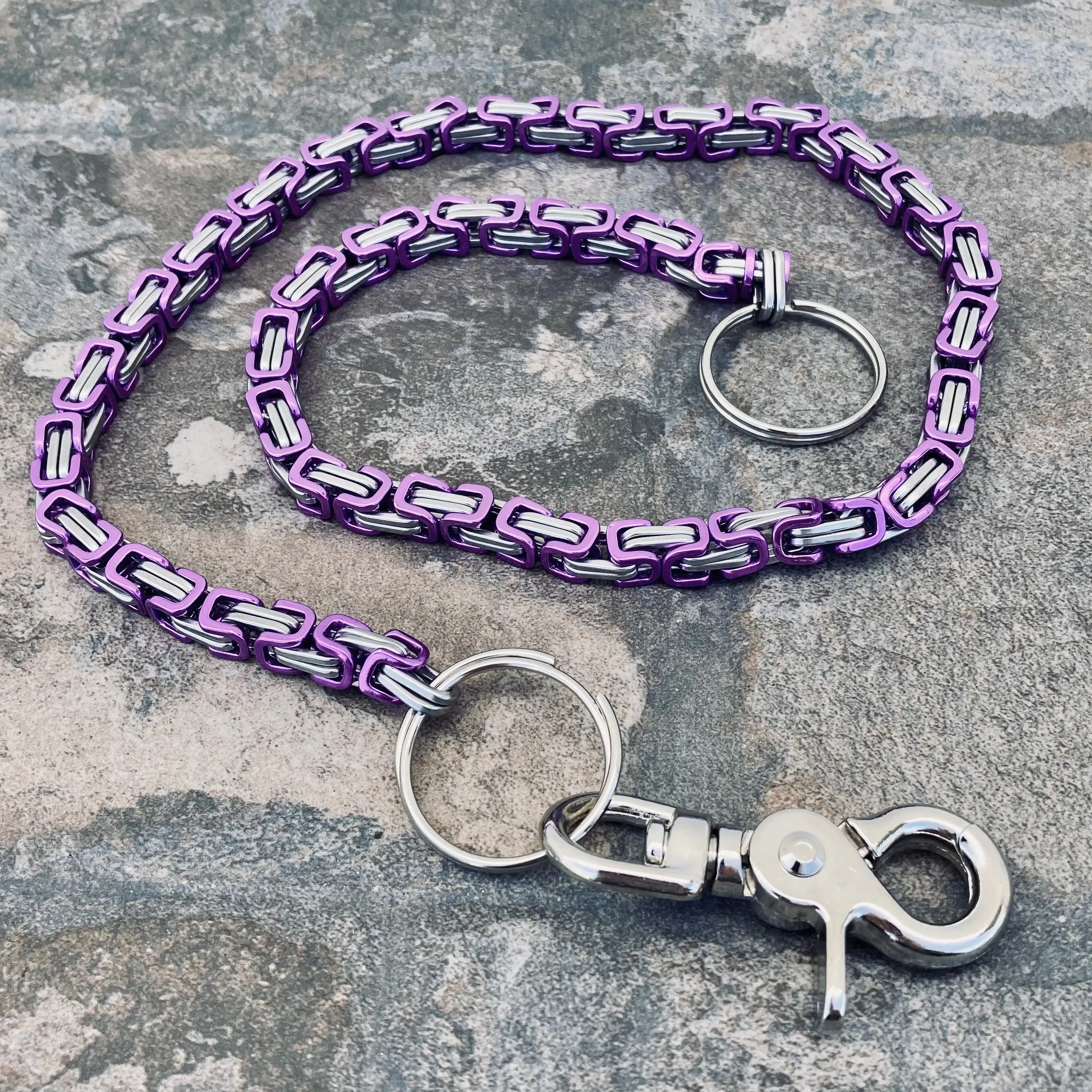 Daytona - Purple & Silver - Wallet Chain Deluxe - 1/4 inch wide