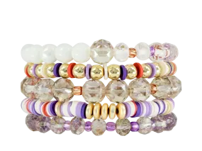 Erimish {FAIRE} Gold, Purple   Orange Stack {Set of 5 Bracelets}