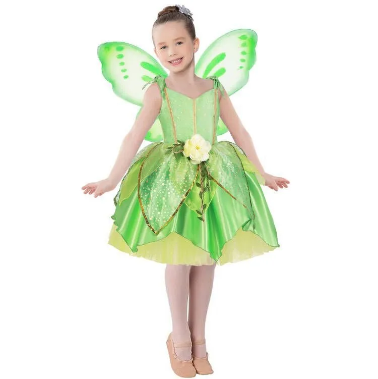 Green Belle Fairy Princess Girls Inspired  Dress