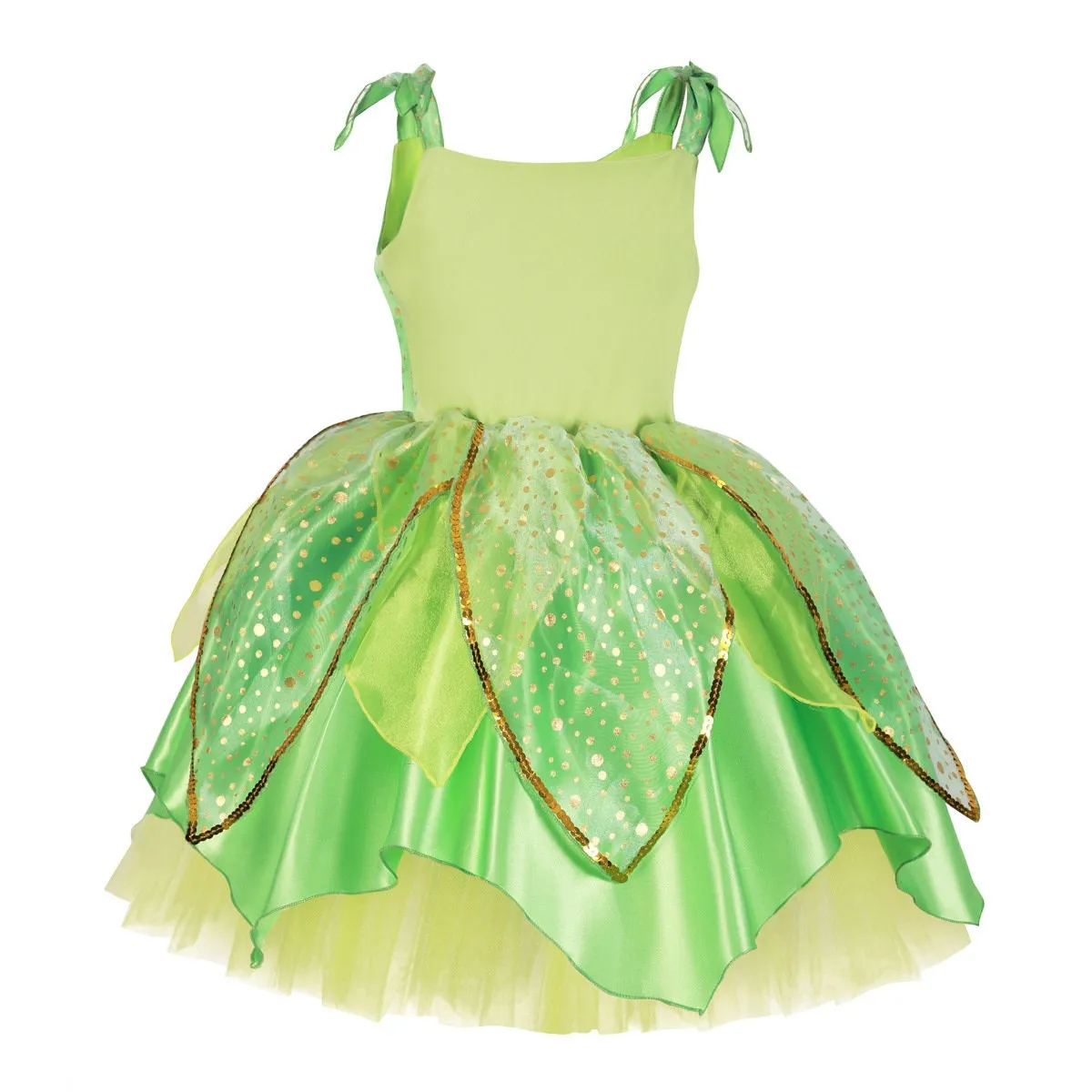 Green Belle Fairy Princess Girls Inspired  Dress