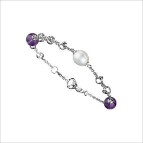 Icona Amethyst & Pearl Bracelet in Sterling Silver