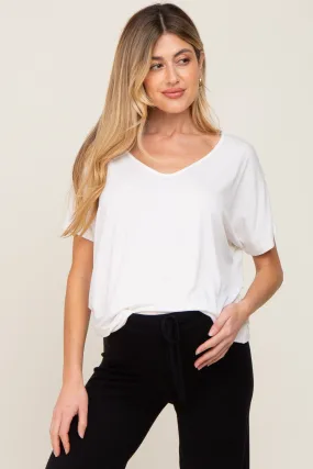 Ivory V-Neck Maternity Dolman Sleeve Top