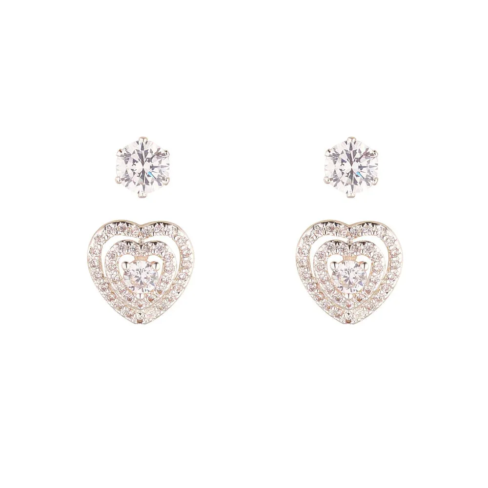 KNIGHT & DAY - Micropave Heart Earring Set