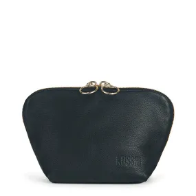 KUSSHI | Black Leather Makeup Bag