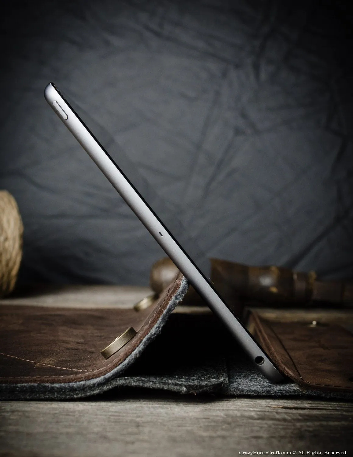 Leather iPad Pro/Air Case and Stand | Wood Brown