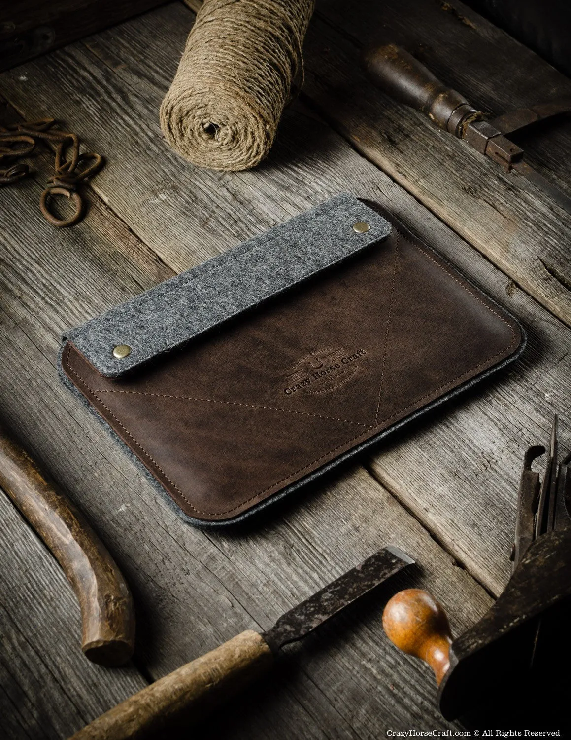 Leather iPad Pro/Air Case and Stand | Wood Brown