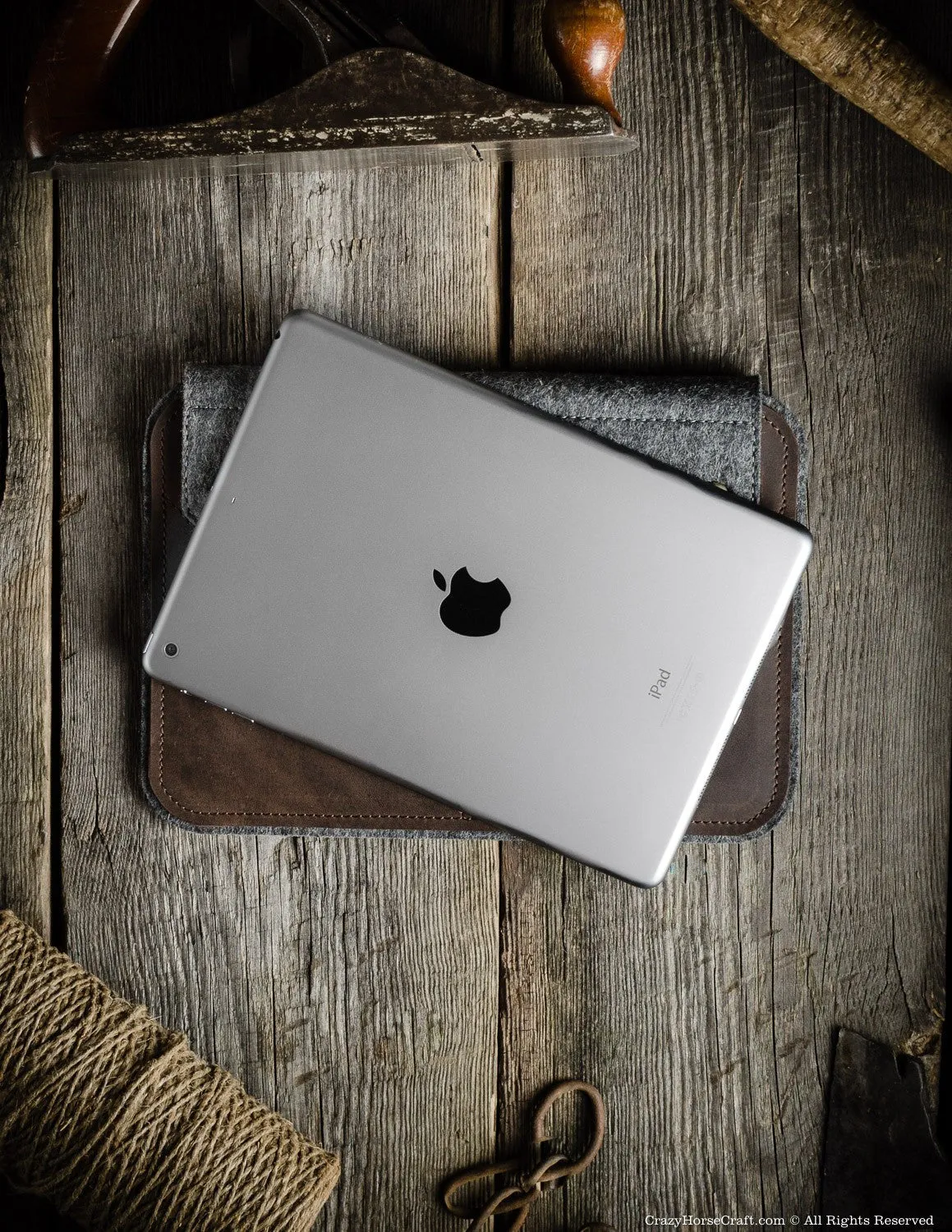 Leather iPad Pro/Air Case and Stand | Wood Brown