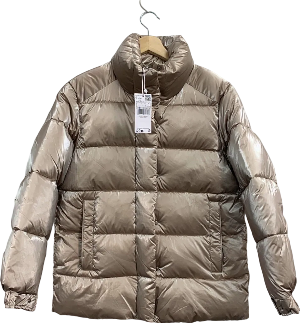 Mango champagne water repellent Puffer Jacket UK Size S