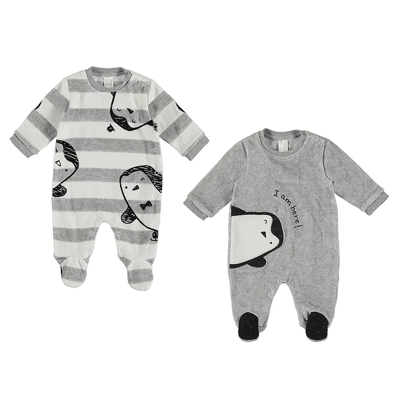 Mayoral Baby 2pc Velour Onesie Set _Grey 2632-10