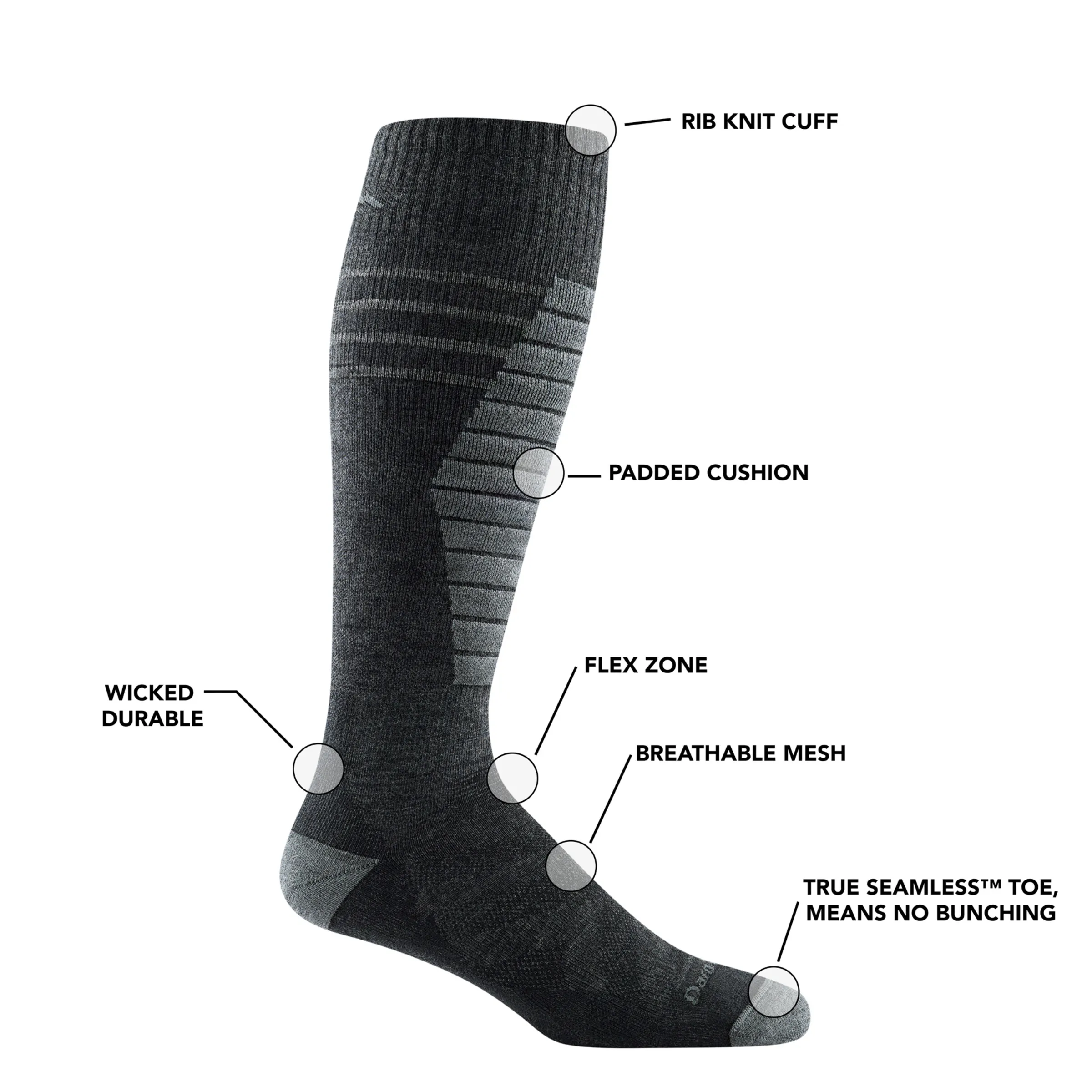 Men's Edge Over-the-Calf  Midweight Ski & Snowboard Sock