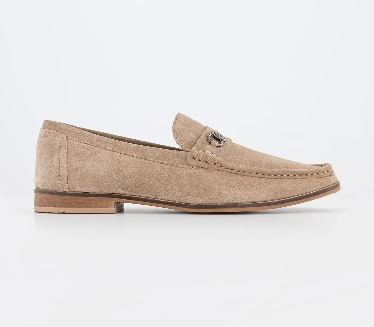 Mens Office Calum Snaffle Slip On Loafers Beige Suede