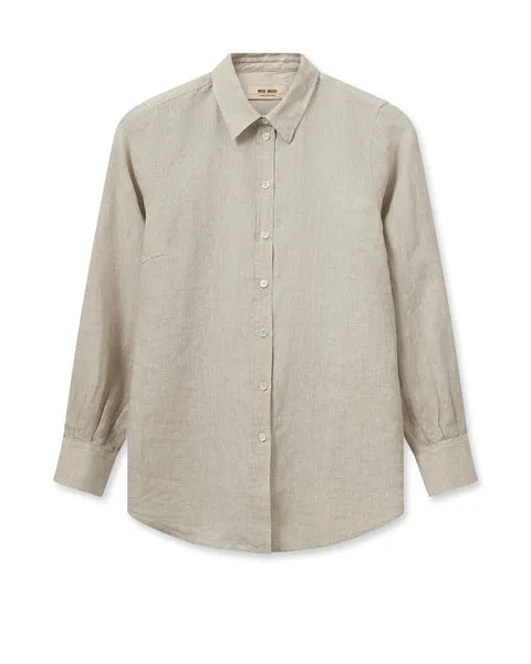 Mos Mosh Karli Linen Shirt-Cement-160230