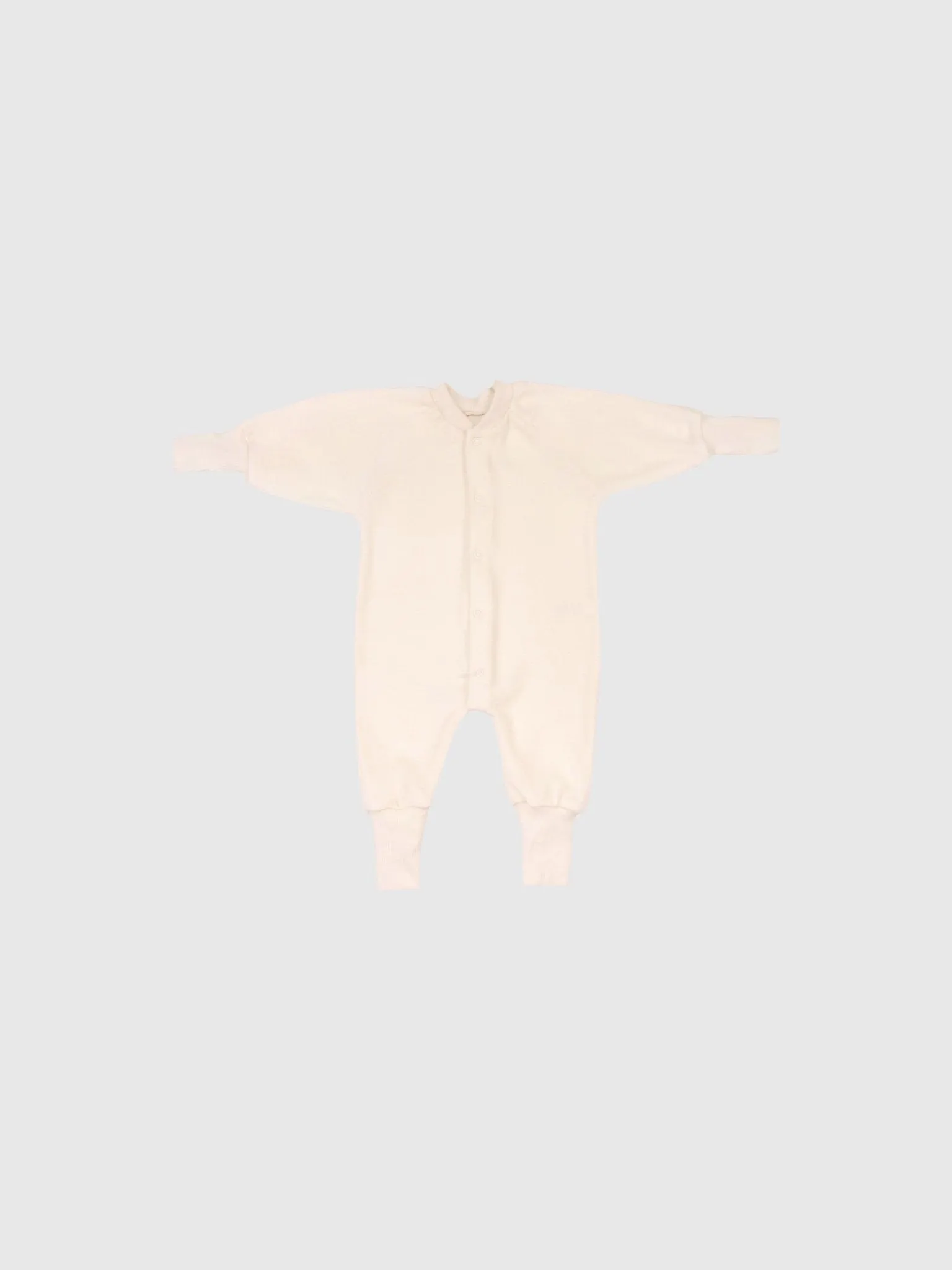 organic merino wool terry one piece pajama in natural - baby/toddler