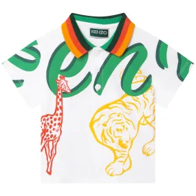 Playera polo KENZO blanca para bebés