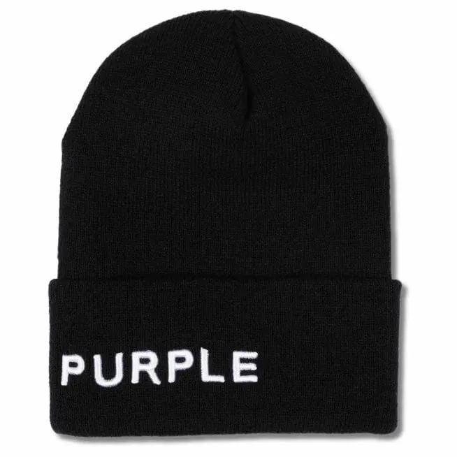 Purple Brand Acrylic Cuffed Beanie (Black) P921-ABBK423