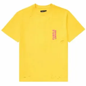 Purple Brand Distressed Dandelion Stacked Heavy Jersey SS Tee (Yellow)