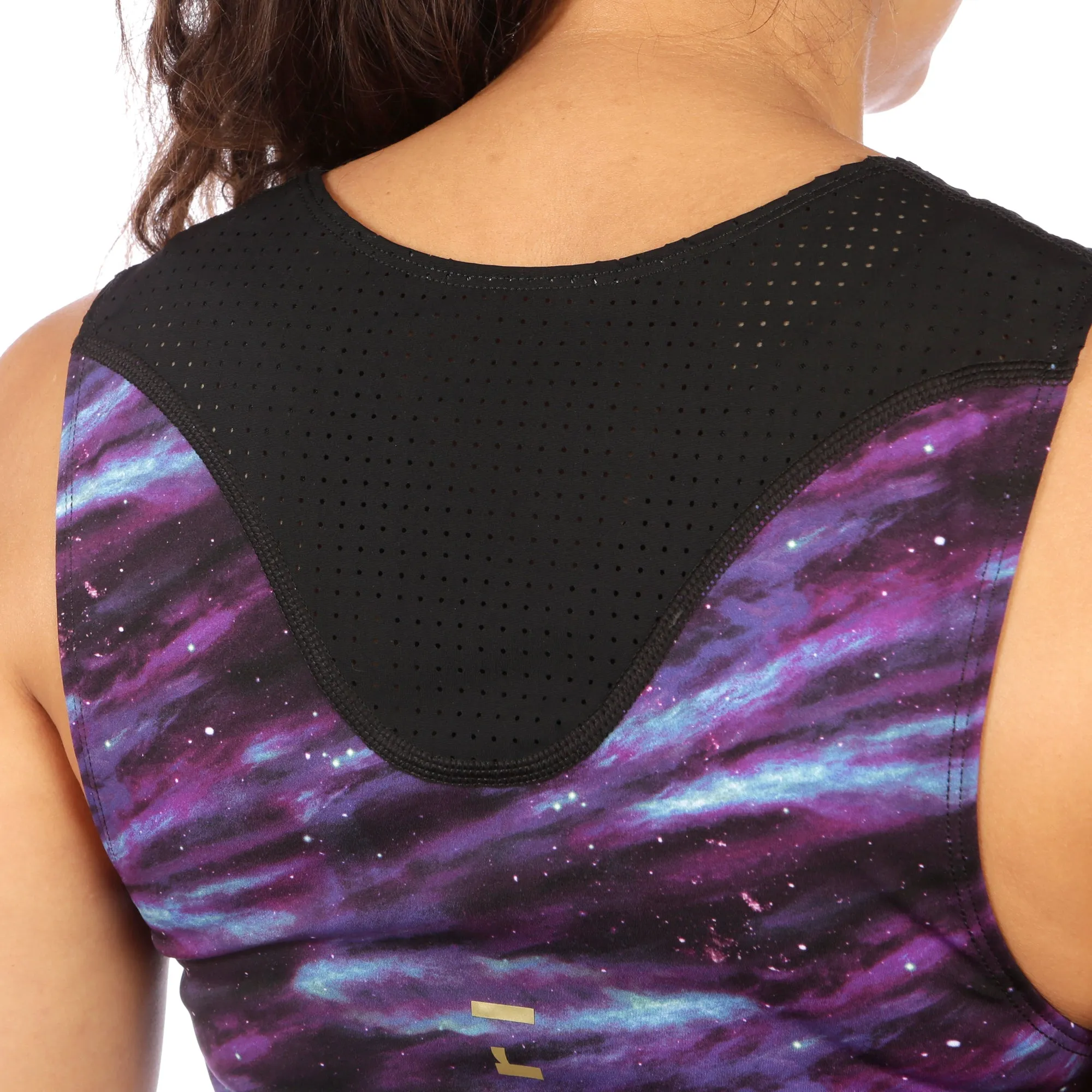 Sassy Triathlon Top with Support Bra, Purple Galaxy - S