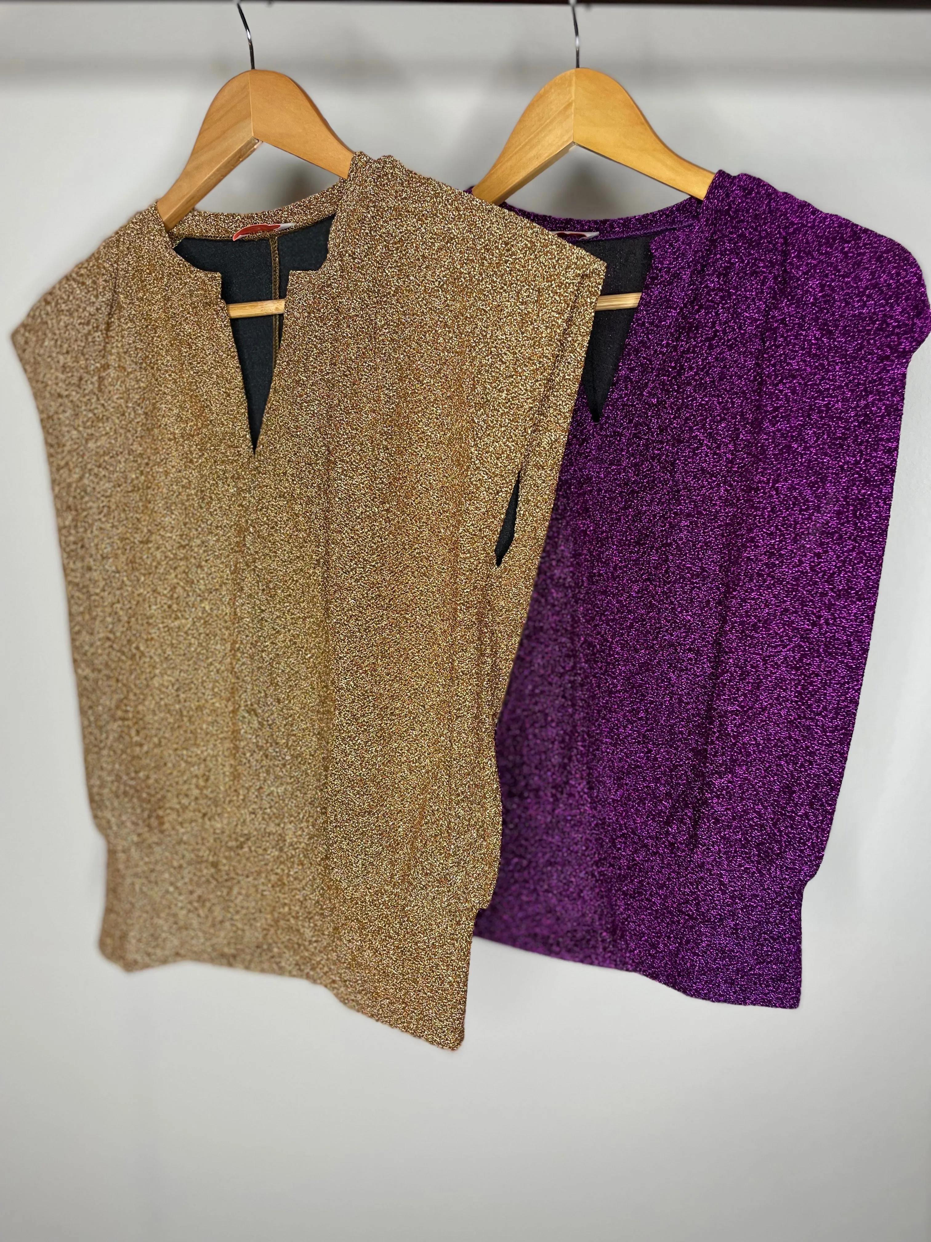 Sparkle V Neck in Purple or Gold