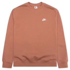 Sportswear Club Fleece Crew - Mineral Clay/White