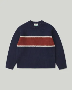 Stripe Big Sweater Navy