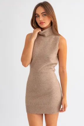 Turtle Neck Sleeveless Knit Dress