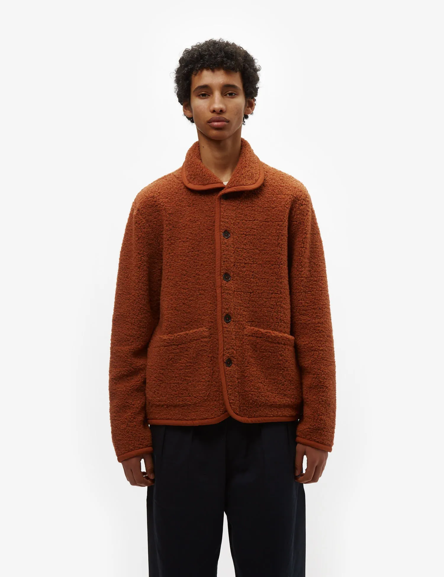 Universal Works Lancaster Jacket (Alvar Fleece) - Rust