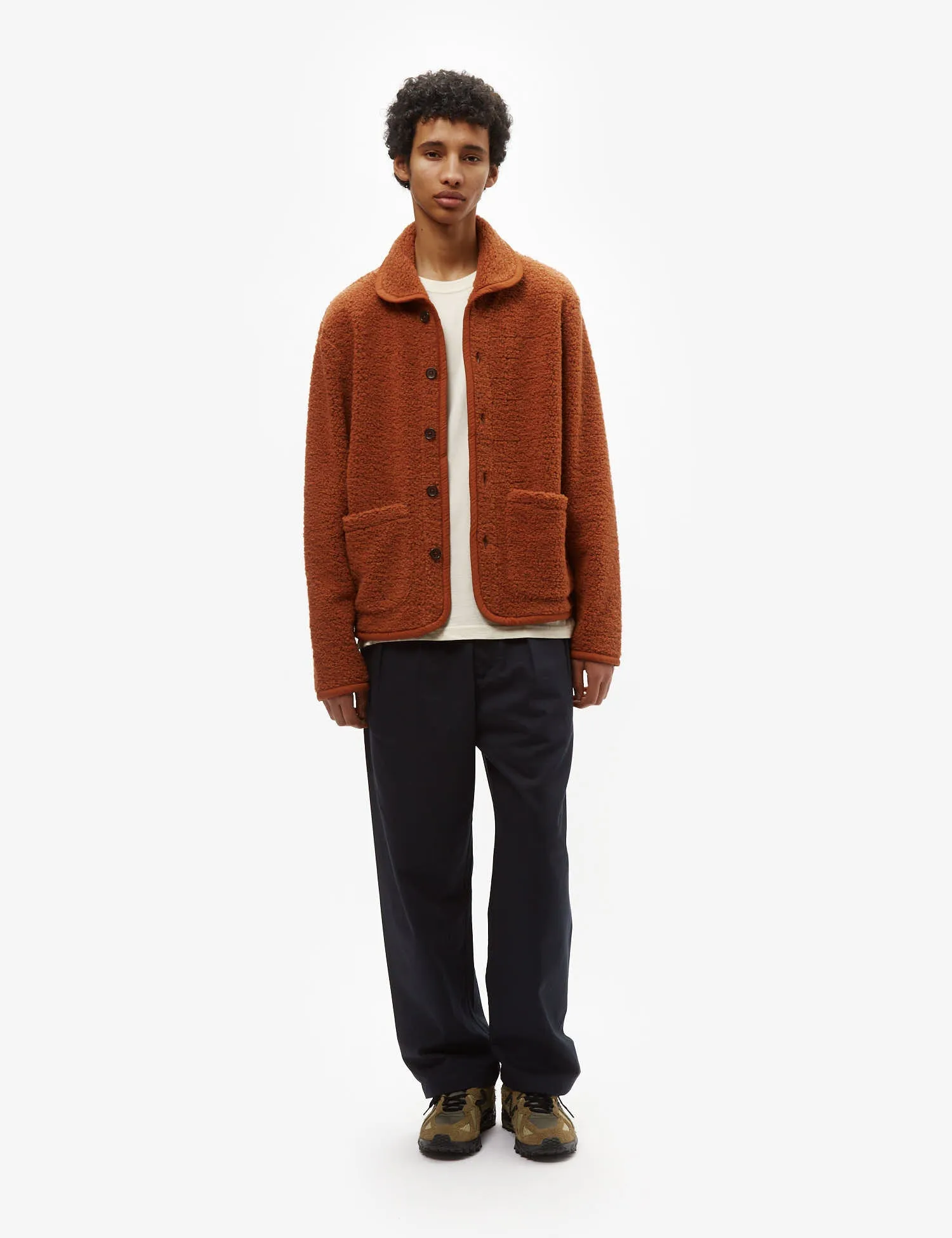 Universal Works Lancaster Jacket (Alvar Fleece) - Rust