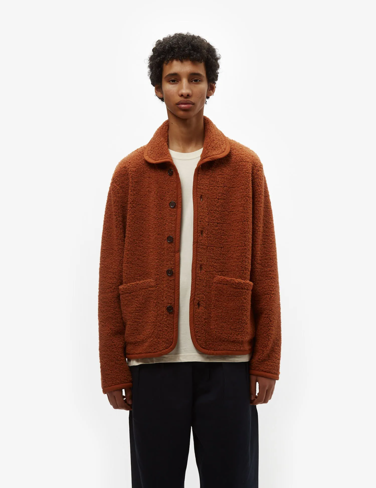 Universal Works Lancaster Jacket (Alvar Fleece) - Rust