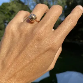 Victorian Rose Cut Diamond & Ruby Ball Ring